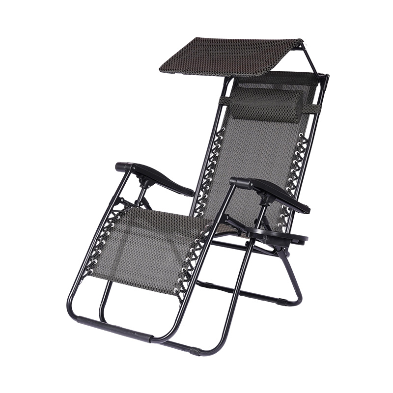 Zero Gravity Patio Lounge Chair with Sunshade and Drink Tray